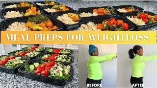 MEAL PREPS FOR WEIGHT LOSS |WHAT I ATE TO LOSE 30 LBS IN 3 WEEKS | WEEK 1