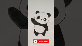 How to draw cute panda  #shorts #ytshorts #trendingshorts #viralshorts #drawingtutorial