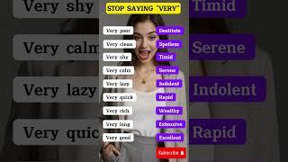 Stop saying VERY! Replacing it with a stronger adjective | Improve your Vocabulary #english #shorts