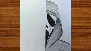 How to draw Ghost Face | Ghost face step by step |  Easy ideas for beginners / pencil sketch video