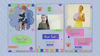 Kids Fashion Display Instagram Story Pack  | After Effects Templates