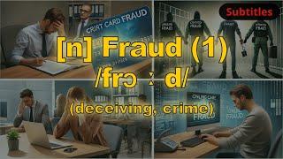 [n] Fraud meaning (deceiving, crime) with 5 examples