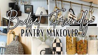 PANTRY MAKEOVER!! BUDGET FRIENDLY ORGANIZE & DECORATE WITH ME | BREAKFAST BAR/COFFEE BAR!