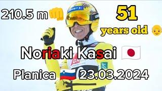 Noriaki Kasai  210.5 m / Team Competition Planica  23.03.2024 (last jump of the season)