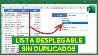 Crear LISTA DESPLEGABLE con DATOS ÚNICOS en EXCEL Usando FILTROS AVANZADOS[Super Fácil]