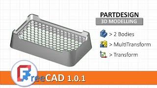 FreeCAD 1.0.1: First 3D model: #2 | PartDesign features | Multi-body design | referencing dimensions