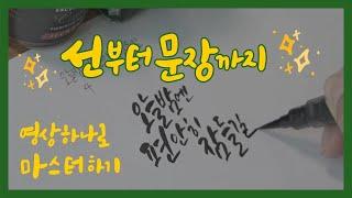 [캘리그라피] 이 영상 하나면 문장까지 마스터 가능 (재업로드)