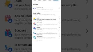 Facebook Page dashboard Montization