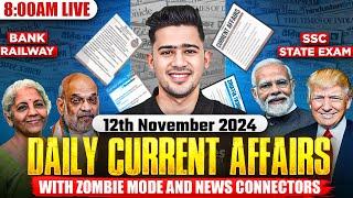 Live Current Affairs: 12th November 2024 | Government Exam Preparation with Kush Sir | Yes Officer