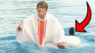 Priest Accidentally Pushes Girl Under During Baptism!  | Just For Laughs Gags