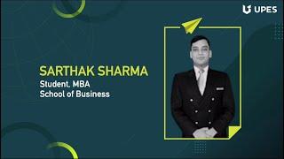 UPES MBA Student Speak | Sarthak Sharma on Online Learning