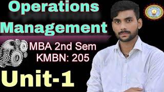 1|Operation Management Unit 1st || Operation Management MBA 2nd Sem KMBN:205 Unit-1 Full Revision