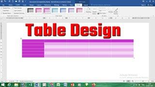 How to do Table Design In Ms word 2016 |Design Tab ka use kaise kare Cell Row & Column ko Highlight