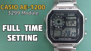 How To Setting Time CASIO AE-1200 Caliber 3299 Digital Watch | SolimBD