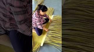 Traditional bamboo mat weaving process