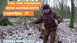 КЛАД ИМПЕРСКОГО СЕРЕБРА! ПОД корнями ГРАБА! ЗИМНИЙ КОП с МЕТАЛЛОДЕТЕКТОРОМ!