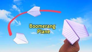 How to Make Boomerang Paper Plane || Come Back Flying Paper Plane || Notebook Paper Boomerang Plane