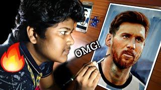 Messi Drawing  Drawing Messi With Watercolour  Lionel Messi drawing / drawing messi / #messi