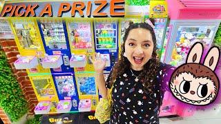 I won lots of Labubu's AND the BEST food Claw Machine is here! - Pick A Prize!