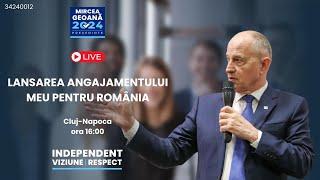 Live de la Cluj-Napoca. LANSAREA ANGAJAMENTULUI MEU PENTRU ROMÂNIA