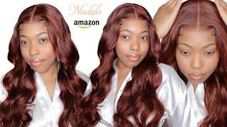 7X5 BYE BYE KNOTS REDDISH BROWN BODY WAVE WIG FOR BEGINNERS | NADULA HAIR AMAZON