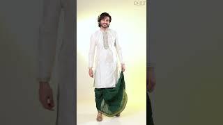 Dheu Exclusive Designer Premium Wedding Dhoti-Kurta set #dheu