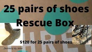 Unboxing a Thred Up Rescue Box - 25 pairs of shoes for $120 !!!