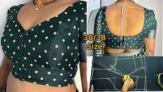 Princess cut belt blouse cutting & stitching 36/ 38 size| प्रिंसेस कट ब्लाउज कटिंग 3 piece blouse