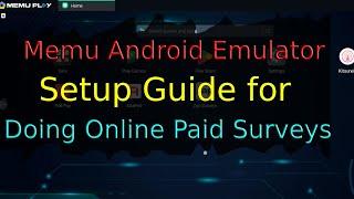 How to Setup Memu Android Emulator on Windows10/8/7 for Doing Paid Online Surveys