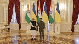 Indian PM Narendra Modi meets Zelensky at Kyiv's Mariinsky Palace | AFP