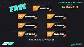 FREE! Twitch Panels Pack | Roundy Sleeky A Clean & Modern Twitch Panels Template 2020 | Twitch