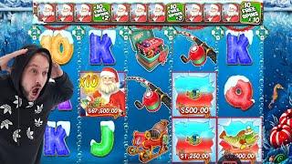 CHRISTMAS BIG BASS BONANZA - BIG FISH with x10 MULTIPLIER - BIG CASINO WINS BONUS BUY SLOT ONLINE