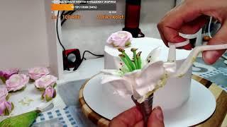 Оформление торта цветами из крема_How to make cake with cream flowers