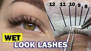 WET LOOK LASH / How to create a wispy eyelash extensions / Hybrid Set