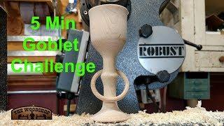 Woodturning - Pat Lap's 5 Minute Goblet Challenge! With A Captured Ring.