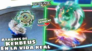 *TODOS* Los ATAQUES de KERBEUS *EN LA VIDA REAL* | NeozBey #beyblade #beybladeburst