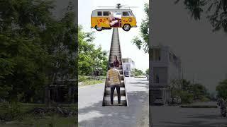 Bus stop in the middle of the air #funny #vfx #shorts