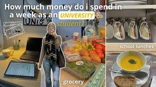 How much money do i spend in a week as an UNIVERSITY STUDENT? / grocery shooping, home decorating...