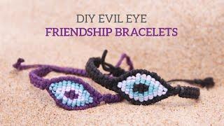 DIY Evil Eye Macramé Friendship Bracelets | Curly Made