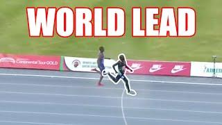 Emmanuel Wanyonyi Runs Massive WORLD LEAD In 800m, 1:43