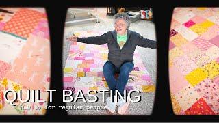 HOW TO BASTE A QUILT AT HOME |  How to baste a quilt with pins