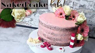 Naked Cake Rezept mit echten Blumen | Erdbeercreme