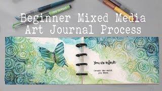 BEGINNERS ART JOURNAL PROCESS- How to start an art journal page?- Mixed Media  Art Journaling