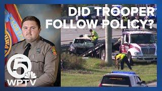 Did trooper who died chasing fleeing suspect in crash follow pursuit policy?