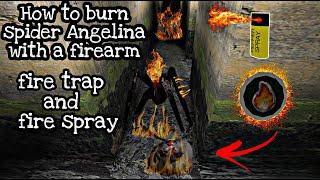 How to burn spider Angelina with fire weapons (Granny Update 1.8)