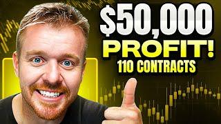 110 Contracts Long Bull Flag Setup $50,000 Profit!