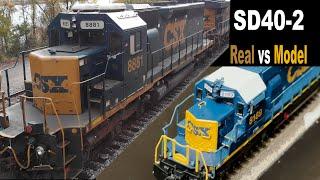 REAL vs. MODEL RAILROAD! Engineer Shows Great SD40-2 & Reviews BLI