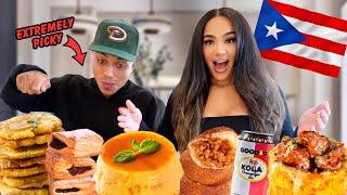 PICKY Husband Tries Authentic PUERTO RICAN Food!