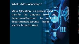 Oracle Mass Allocation Process