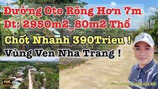 Giảm 100tr cho đất thổ cư ven nha trang dt 2950m2 chỉ 390tr tại khánh bình khánh vĩnh, bds nha trang